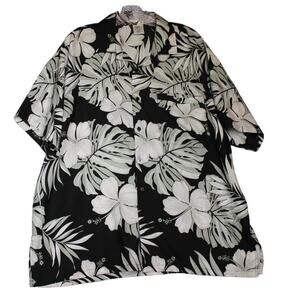 Rima Beachworld Mens SS buttonup Black/White Hawaiian‎ Floral Shirt Size XL